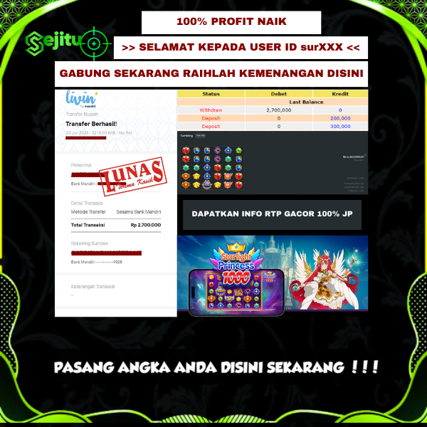 PEMENANG JACKPOT SEJITU GAME PRAGMATIC PLAY