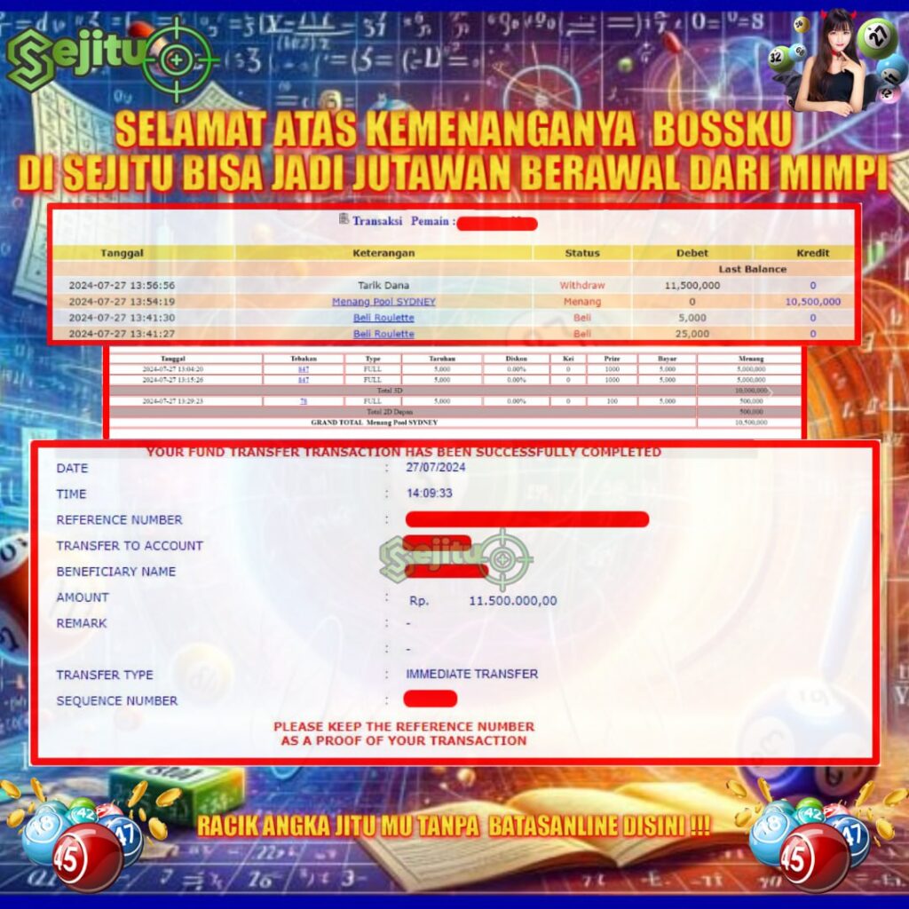 SELAMAT KEPADA MEMBER SEJITU JACKPOT PAUS DI TOGEL SYDNEY