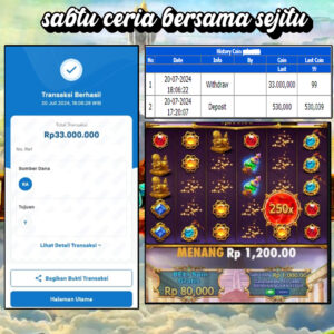 PEMENANG JACKPOT SEJITU GAME PRAGMATIC PLAY