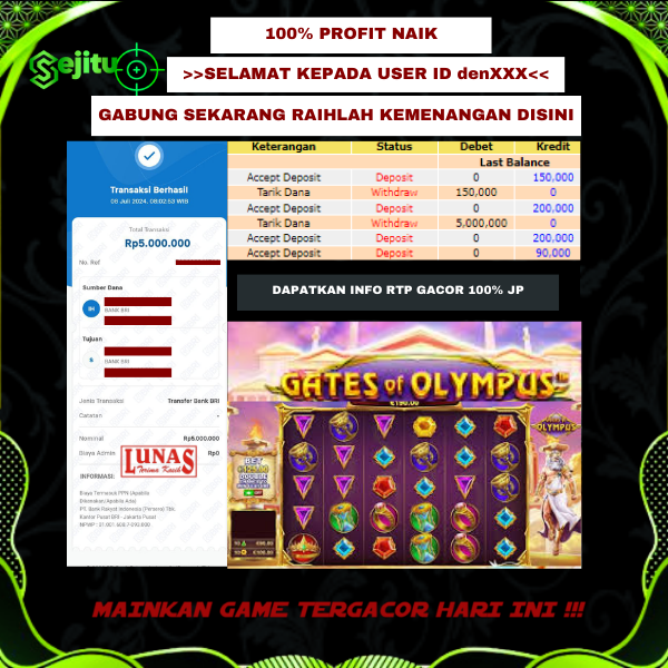 PEMENANG JACKPOT SEJITU GAME PRAGMATIC PLAY