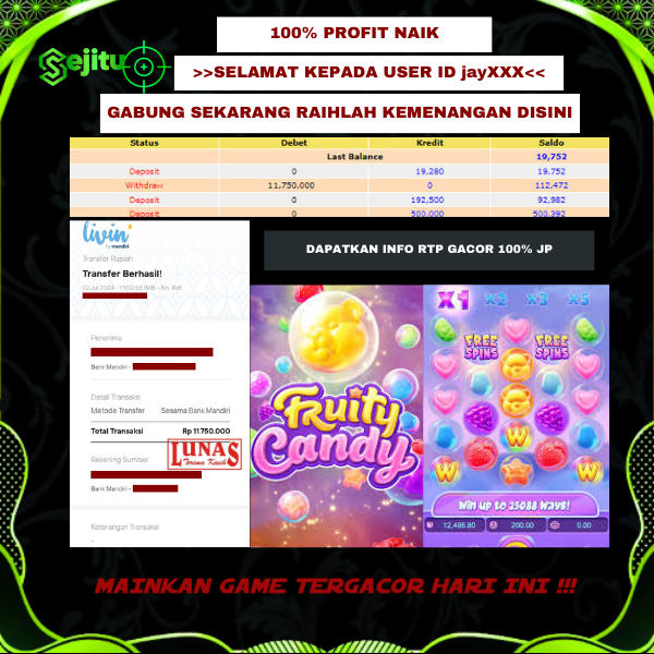 PEMENANG JACKPOT SEJITU GAME PG SOFT