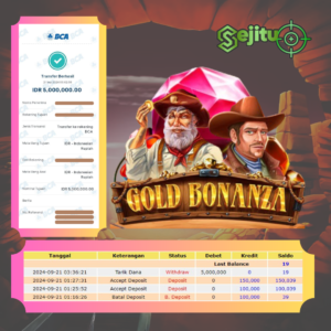 PEMENANG JACKPOT SEJITU BONANZA GOLD PRAGMATIC PLAY