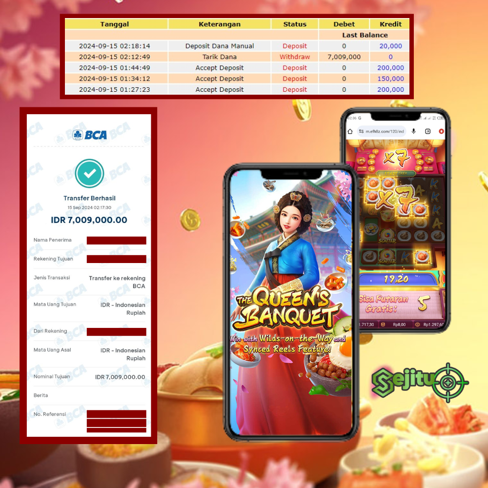 PEMENANG JACKPOT SEJITU GAME THE QUEENS BANQUET PG SOFT