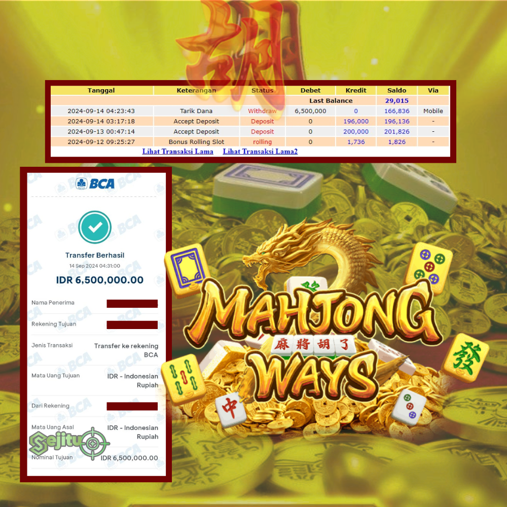 PEMENANG JACKPOT SEJITU GAME MAHJONG WAYS PG SOFT