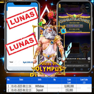 PEMENANG JACKPOT SEJITU GAMES GATE OF OLYMPUS PRAGMATIC PLAY