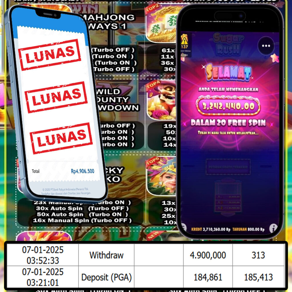 PEMENANG JACKPOT SEJITU GAMES SUGAR RUSH PRAGMATIC PLAY