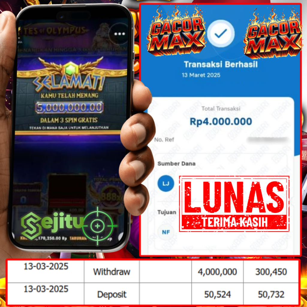 PEMENANG JACKPOT SEJITU GATES OF OLYMPUS PRAGMATIC PLAY